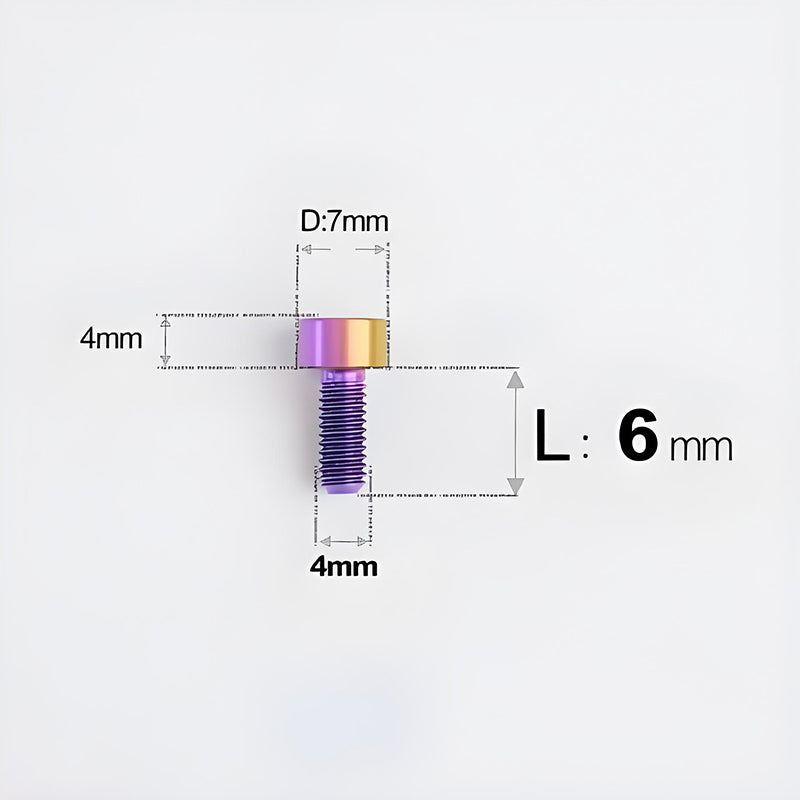 M4X6 8/10/12/16/18/20/25mm Titanium Bolts For Bike & Motorcycle