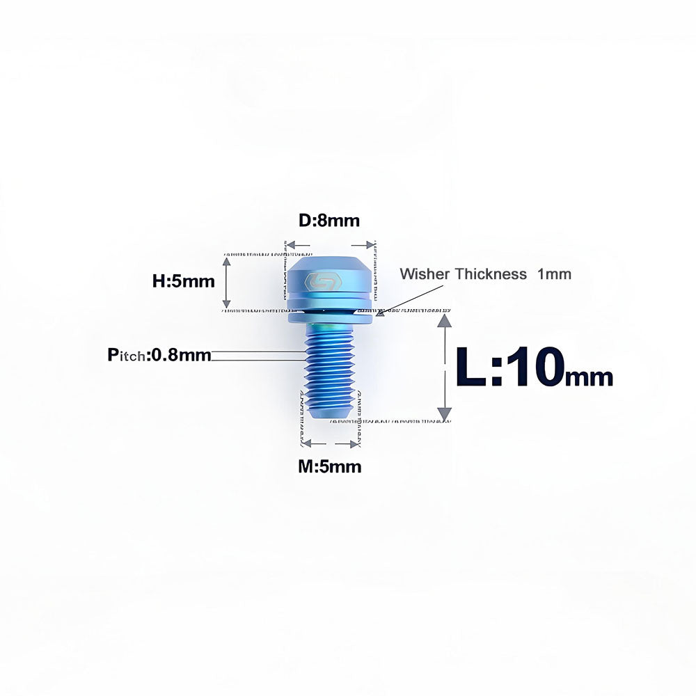 M5 L10-40MM Titanium Bolts With Wishers For Bicycle Stem