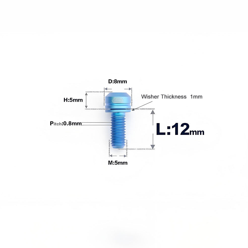 M5 L10-40MM Titanium Bolts With Wishers For Bicycle Stem