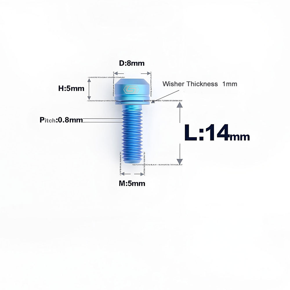 M5 L10-40MM Titanium Bolts With Wishers For Bicycle Stem