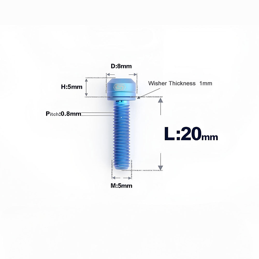 M5 L10-40MM Titanium Bolts With Wishers For Bicycle Stem