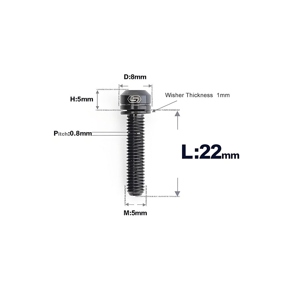 M5 L10-40MM Titanium Bolts With Wishers For Bicycle Stem