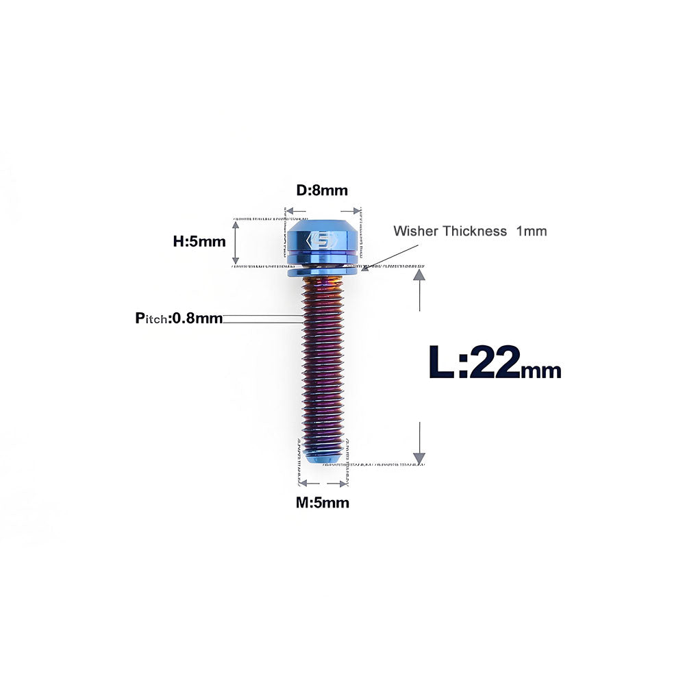 M5 L10-40MM Titanium Bolts With Wishers For Bicycle Stem