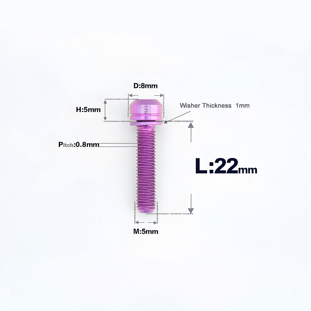 M5 L10-40MM Titanium Bolts With Wishers For Bicycle Stem