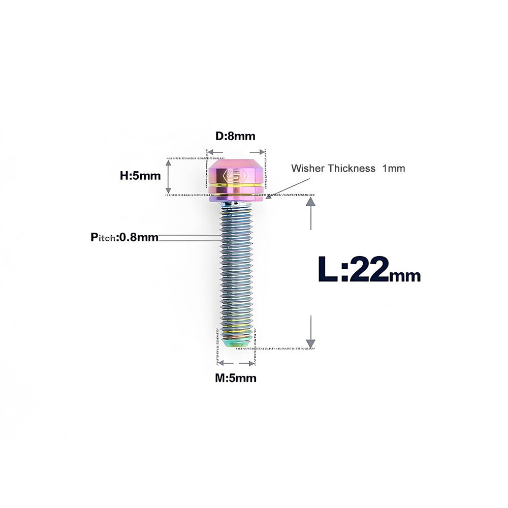 M5 L10-40MM Titanium Bolts With Wishers For Bicycle Stem