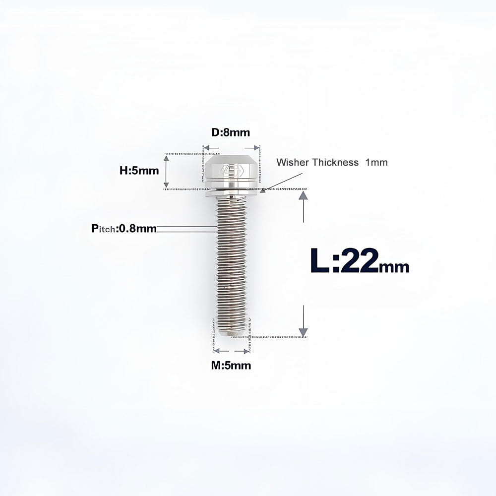 M5 L10-40MM Titanium Bolts With Wishers For Bicycle Stem