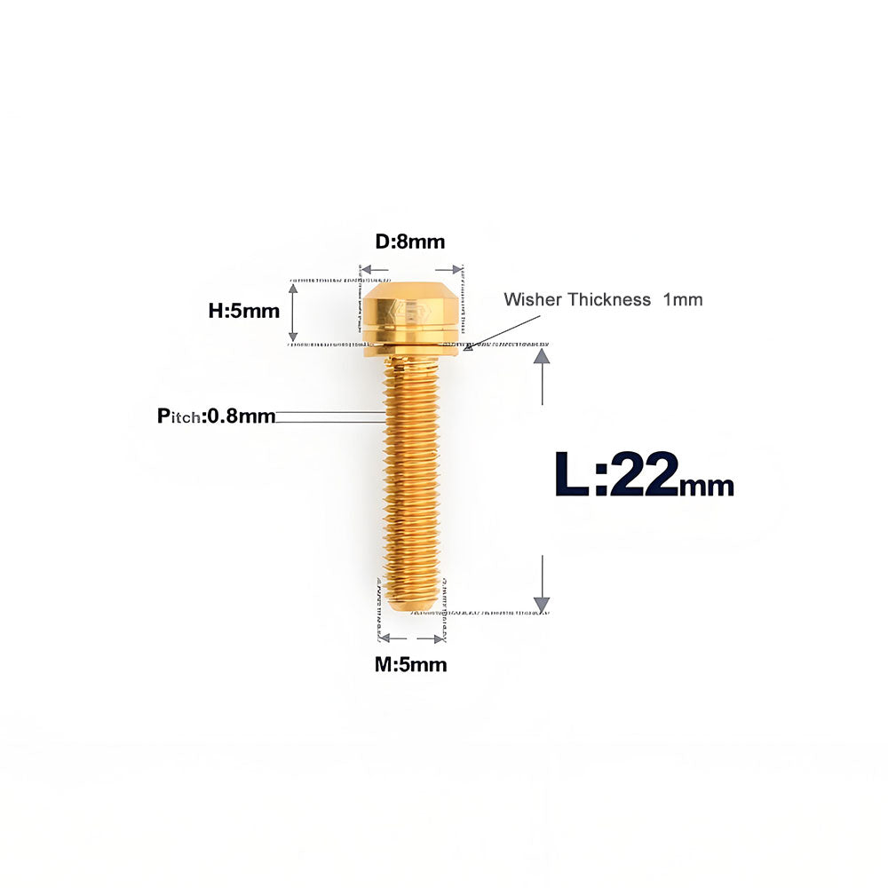 M5 L10-40MM Titanium Bolts With Wishers For Bicycle Stem