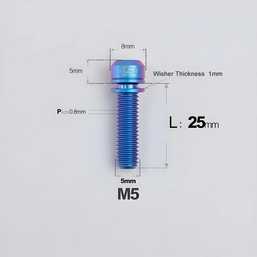M5 L10-40MM Titanium Bolts With Wishers For Bicycle Stem