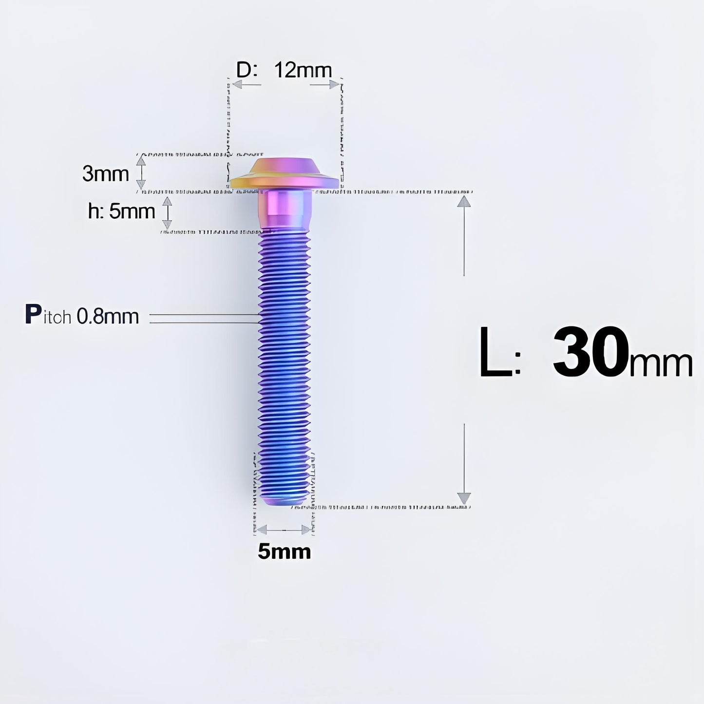 M5x10-30mm Titanium Torx Bolts For Motorcycle-HD12