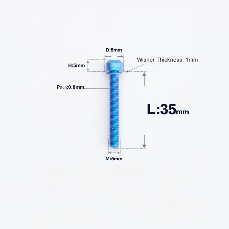 M5 L10-40MM Titanium Bolts With Wishers For Bicycle Stem