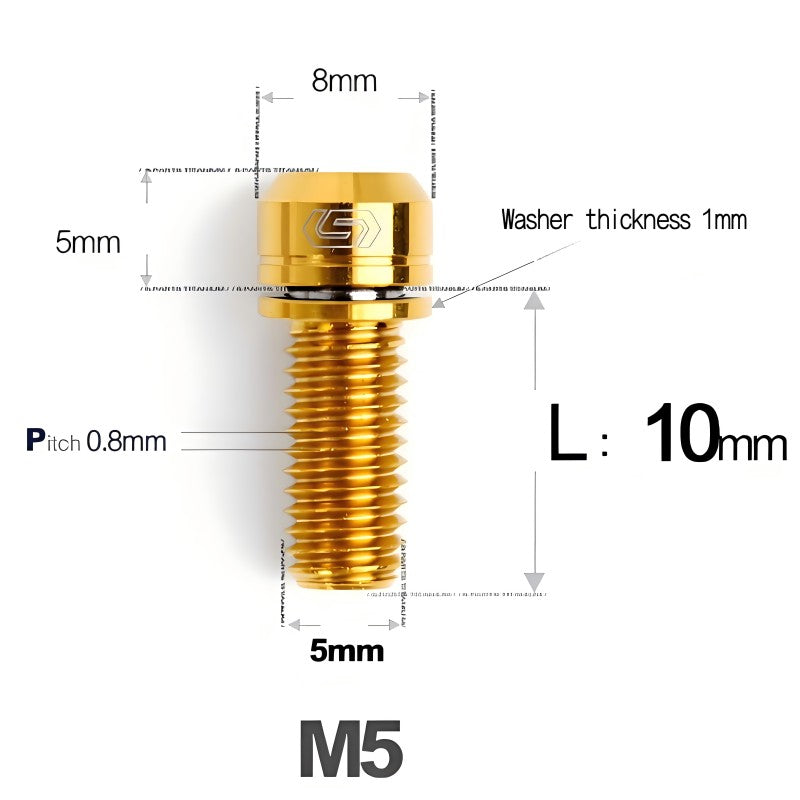 M5 L10-40MM Titanium Bolts With Wishers For Bicycle Stem