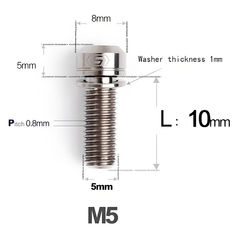 M5 L10-40MM Titanium Bolts With Wishers For Bicycle Stem