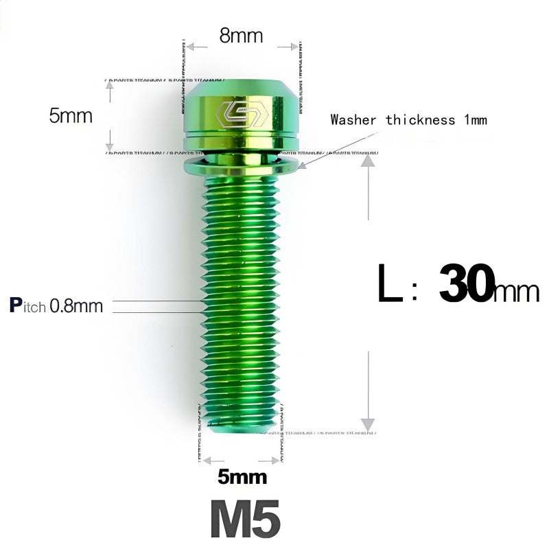 M5 L10-40MM Titanium Bolts With Wishers For Bicycle Stem