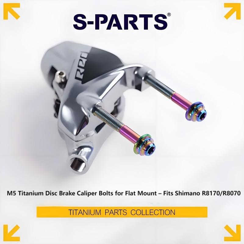 M5 Titanium Disc Brake Caliper Bolts for Flat Mount – Fits Shimano R8170/R8070 (16–45mm)-2