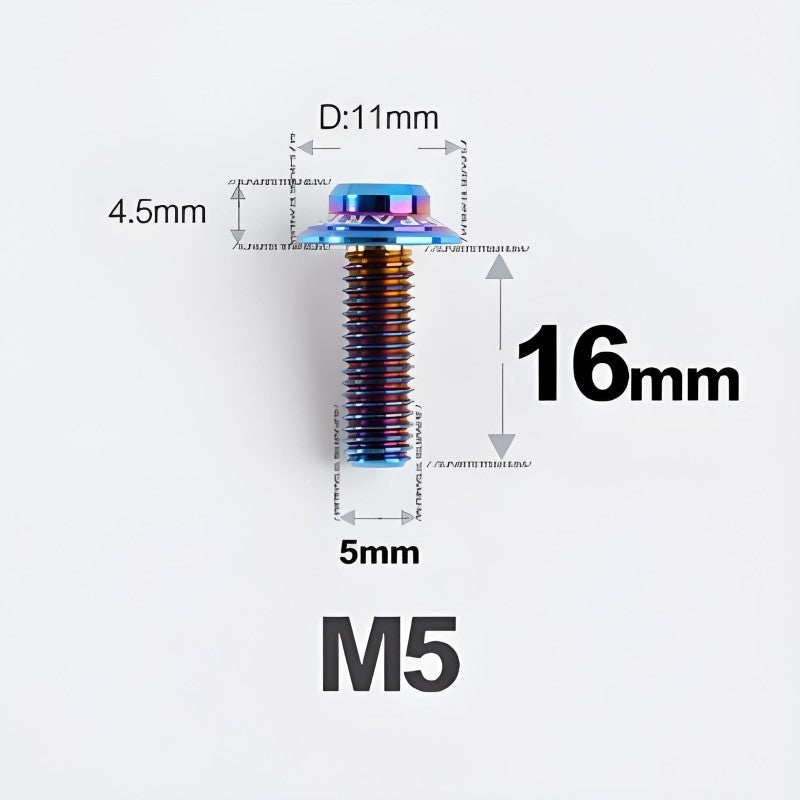 M5xL16mm Titanium Disc Brake Caliper Bolts for Flat Mount – Fits Shimano R8170/R8070 Blue