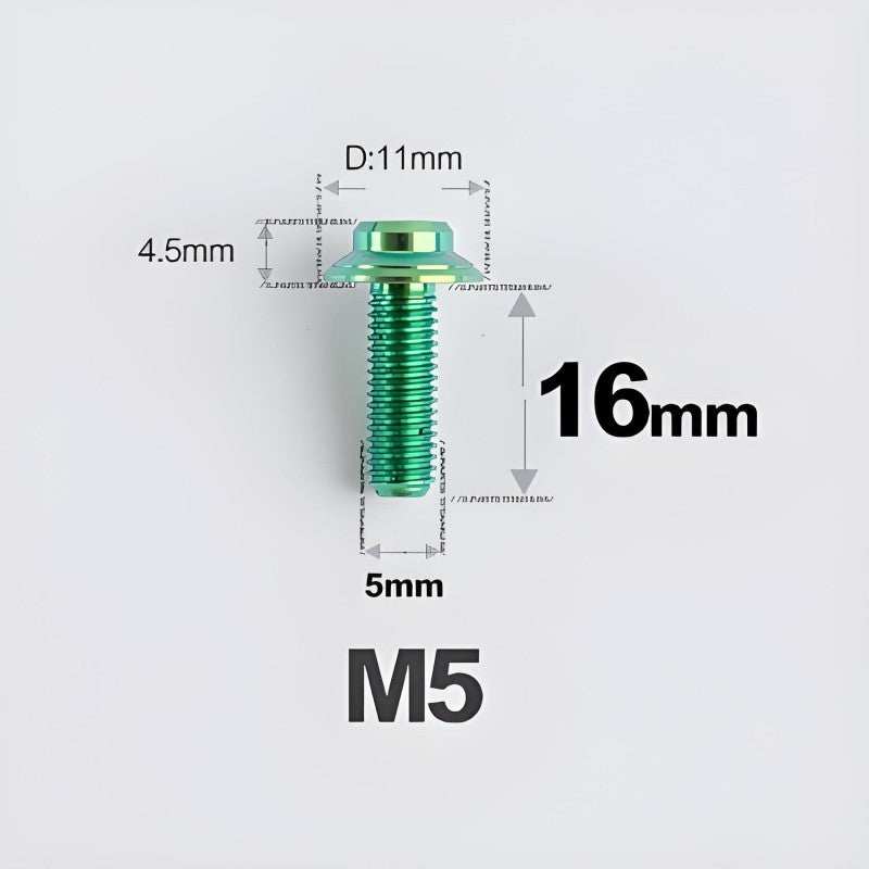 M5xL16mm Titanium Disc Brake Caliper Bolts for Flat Mount – Fits Shimano R8170/R8070 Green