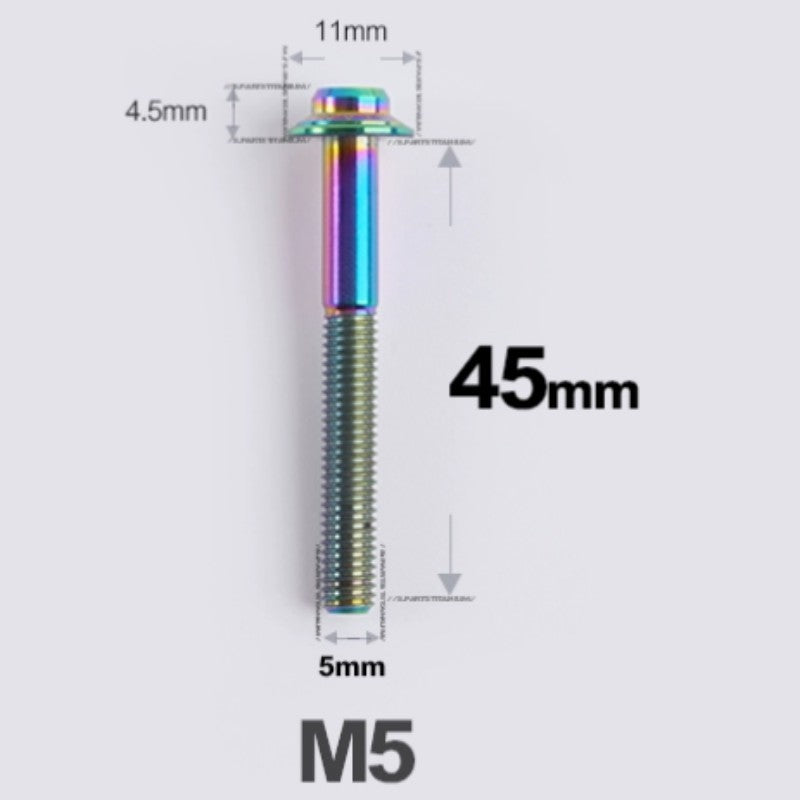 M5 Titanium Disc Brake Caliper Bolts for Flat Mount – Fits Shimano R8170/R8070 45mm Rainbow