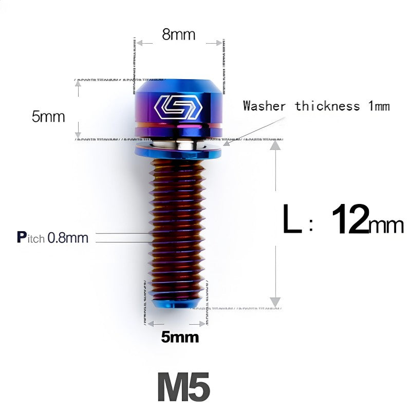 M5 L10-40MM Titanium Bolts With Wishers For Bicycle Stem