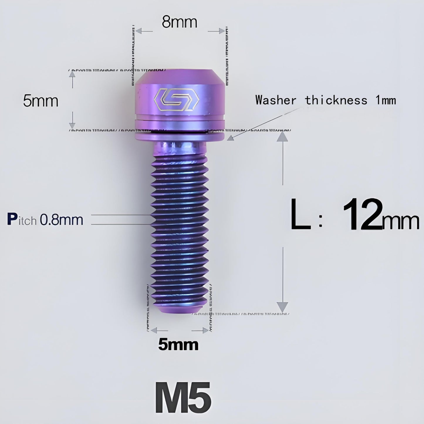 M5 L10-40MM Titanium Bolts With Wishers For Bicycle Stem