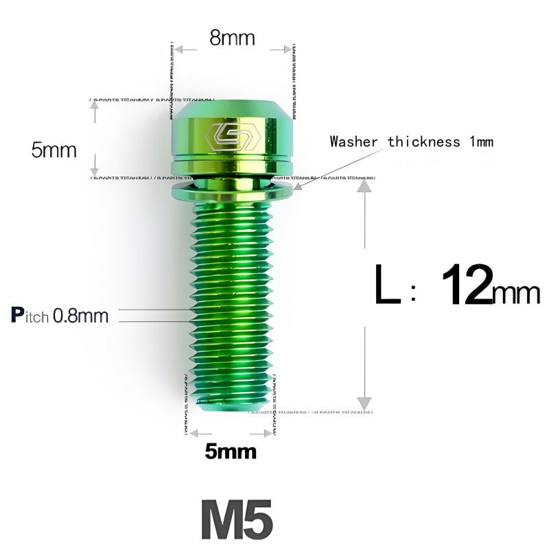 M5 L10-40MM Titanium Bolts With Wishers For Bicycle Stem