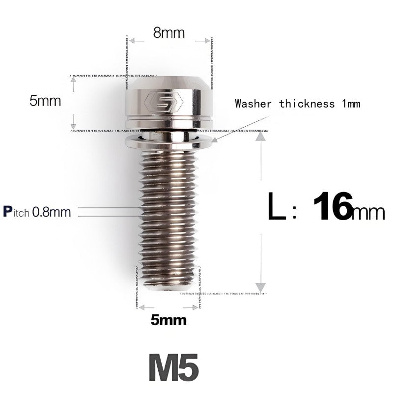 M5 L10-40MM Titanium Bolts With Wishers For Bicycle Stem