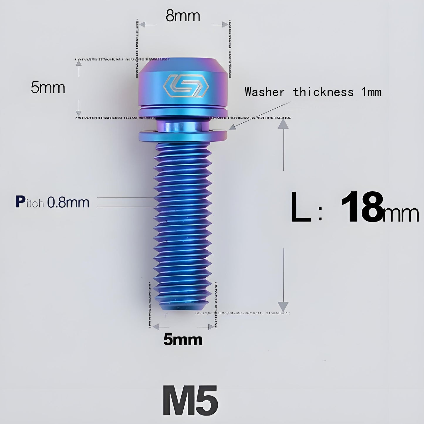 M5 L10-40MM Titanium Bolts With Wishers For Bicycle Stem