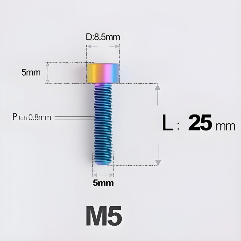 M5*30 35 40 45 50MM Titanium Bolts For Bicycle Stem