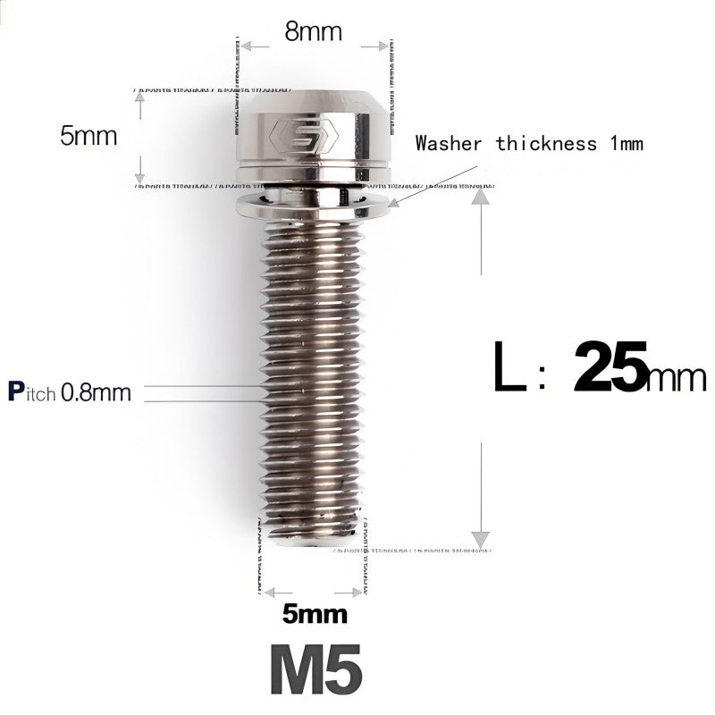 M5 L10-40MM Titanium Bolts With Wishers For Bicycle Stem