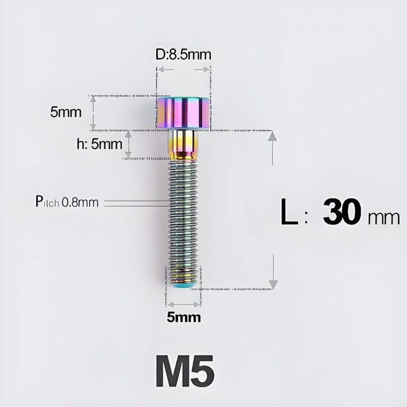 M5*30 35 40 45 50MM Titanium Bolts For Bicycle Stem