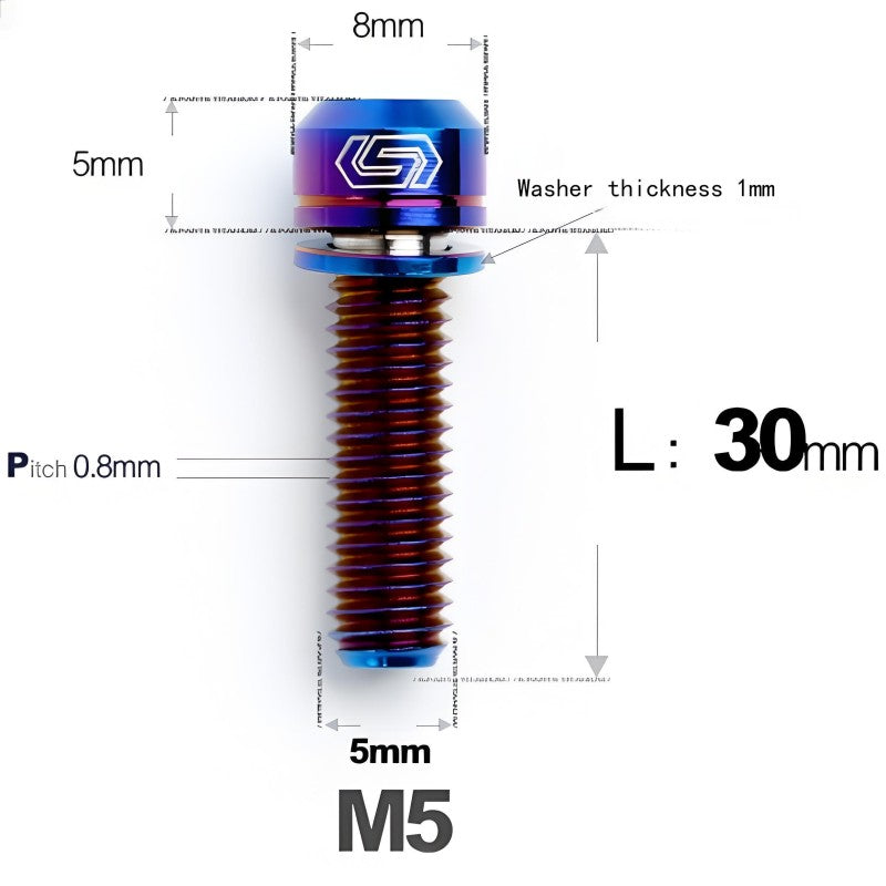 M5 L10-40MM Titanium Bolts With Wishers For Bicycle Stem