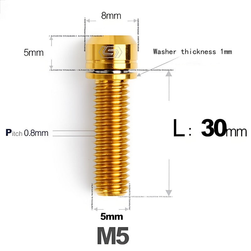 M5 L10-40MM Titanium Bolts With Wishers For Bicycle Stem