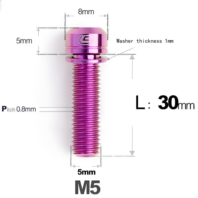 M5 L10-40MM Titanium Bolts With Wishers For Bicycle Stem