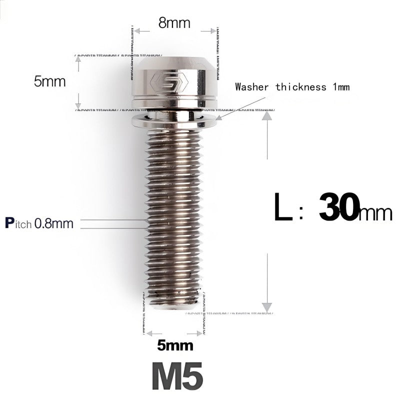 M5 L10-40MM Titanium Bolts With Wishers For Bicycle Stem