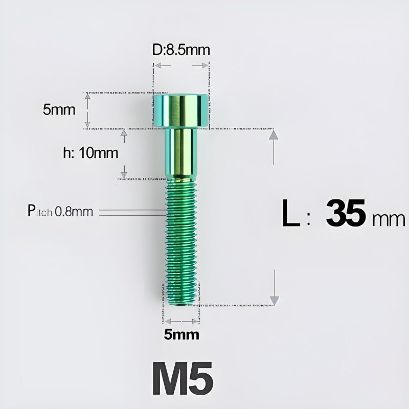 M5*30 35 40 45 50MM Titanium Bolts For Bicycle Stem