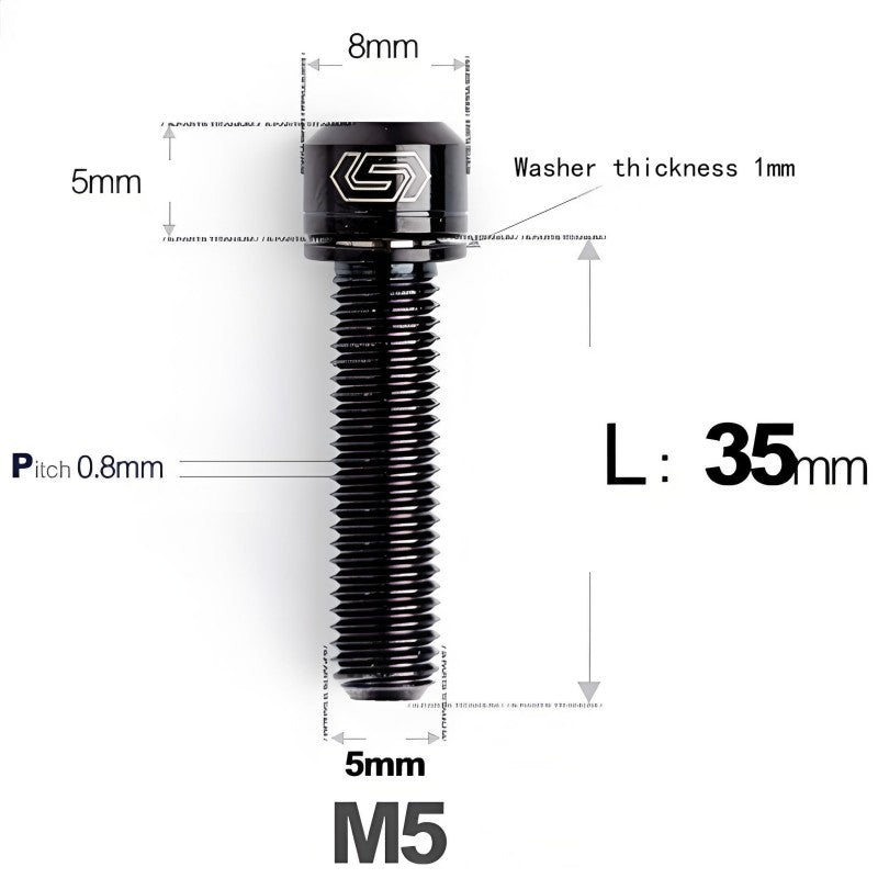 M5 L10-40MM Titanium Bolts With Wishers For Bicycle Stem
