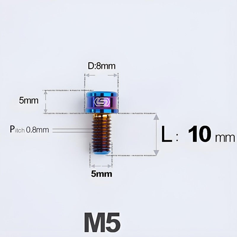 M5x10/12/16/18MM Titanium Bolts For Bike & Motorcycle