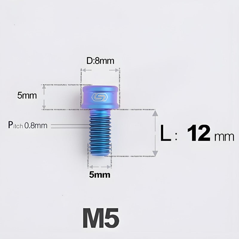 M5x10/12/16/18MM Titanium Bolts For Bike & Motorcycle