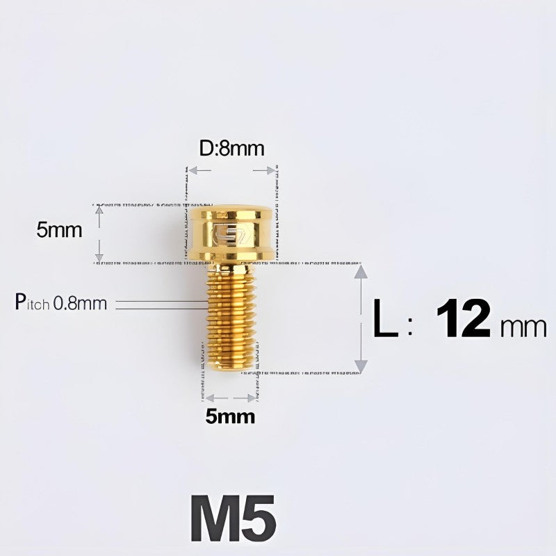 M5x10/12/16/18MM Titanium Bolts For Bike & Motorcycle