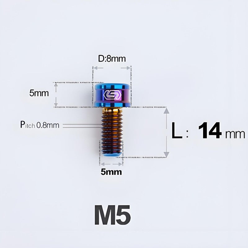 M5x10/12/16/18MM Titanium Bolts For Bike & Motorcycle