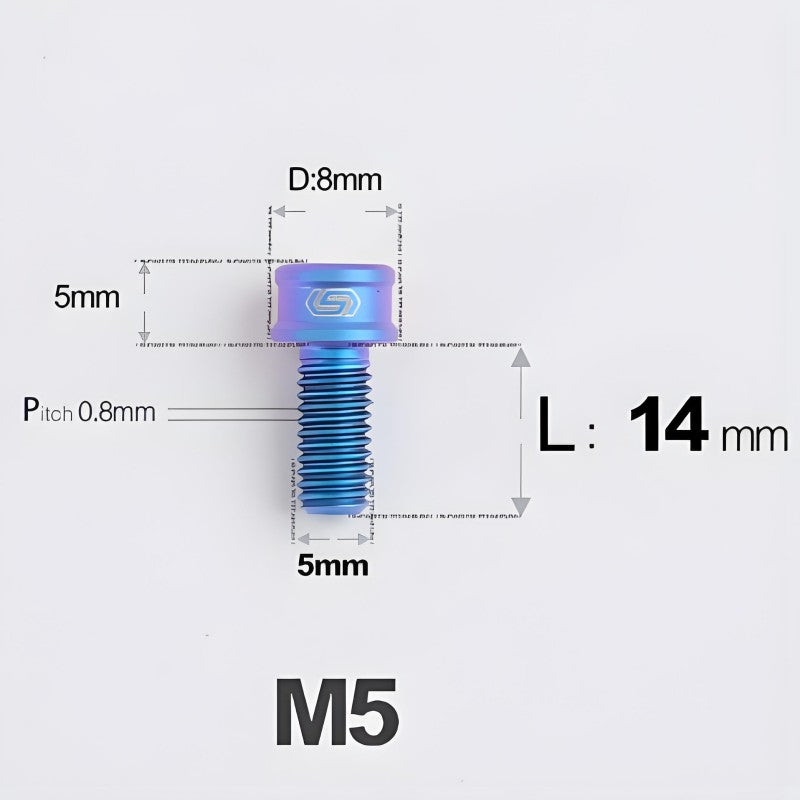 M5x10/12/16/18MM Titanium Bolts For Bike & Motorcycle