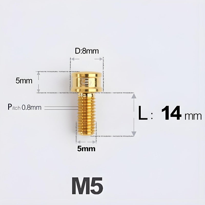 M5x10/12/16/18MM Titanium Bolts For Bike & Motorcycle