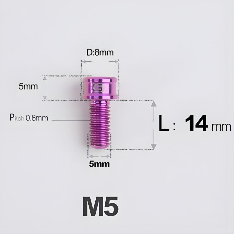 M5x10/12/16/18MM Titanium Bolts For Bike & Motorcycle