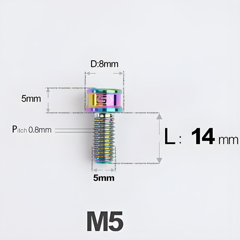 M5x10/12/16/18MM Titanium Bolts For Bike & Motorcycle