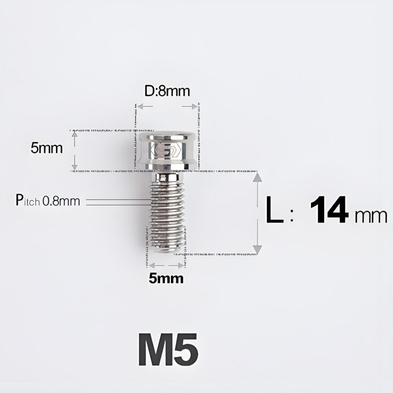 M5x10/12/16/18MM Titanium Bolts For Bike & Motorcycle