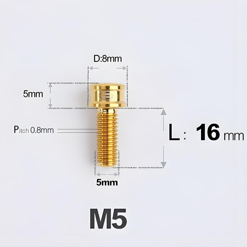 M5x10/12/16/18MM Titanium Bolts For Bike & Motorcycle