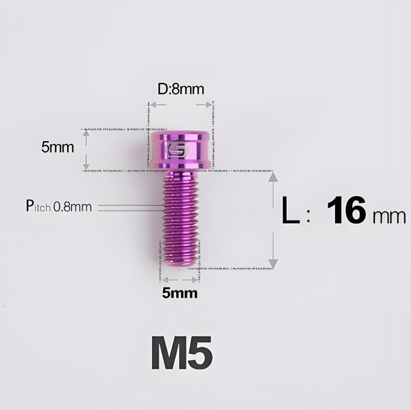 M5x10/12/16/18MM Titanium Bolts For Bike & Motorcycle