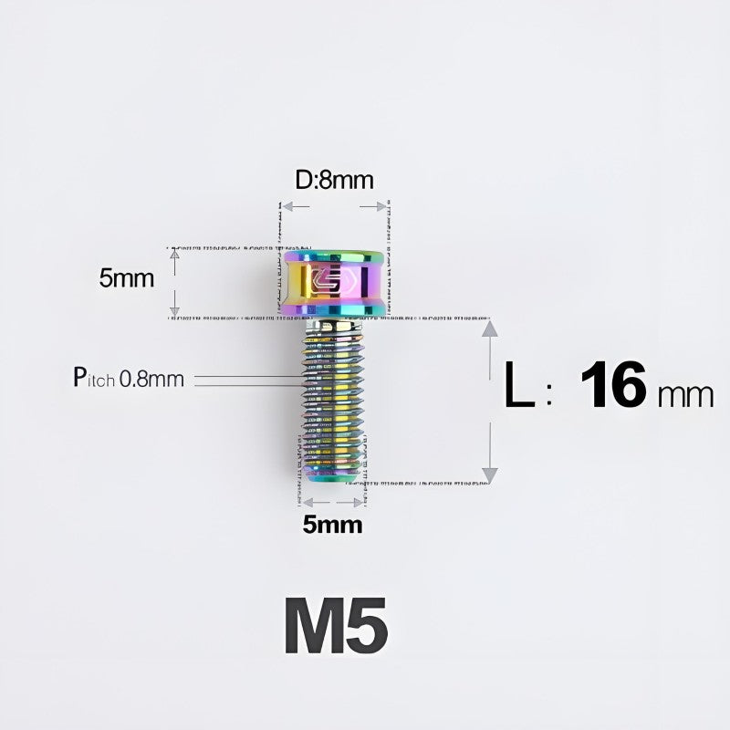 M5x10/12/16/18MM Titanium Bolts For Bike & Motorcycle