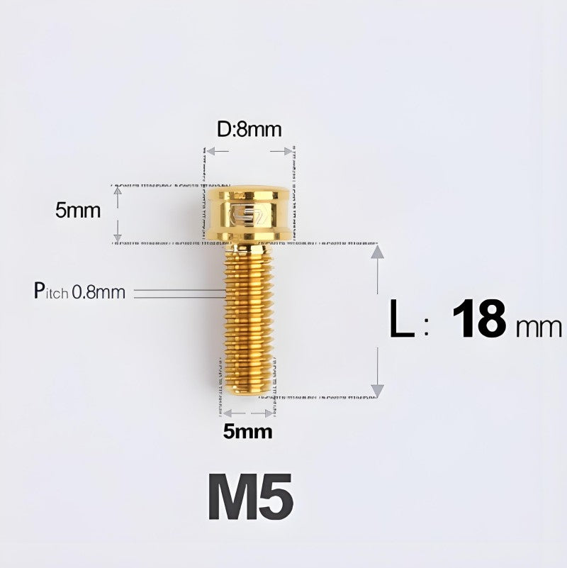 M5x10/12/16/18MM Titanium Bolts For Bike & Motorcycle
