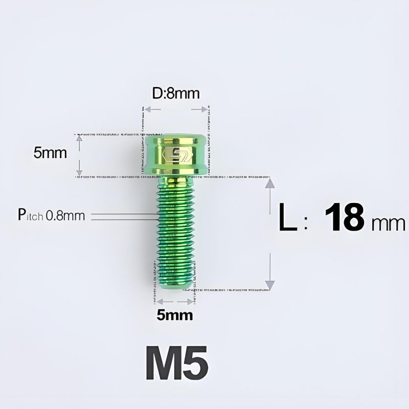 M5x10/12/16/18MM Titanium Bolts For Bike & Motorcycle
