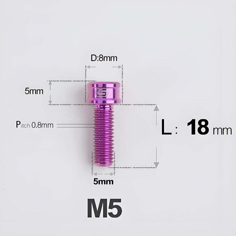 M5x10/12/16/18MM Titanium Bolts For Bike & Motorcycle